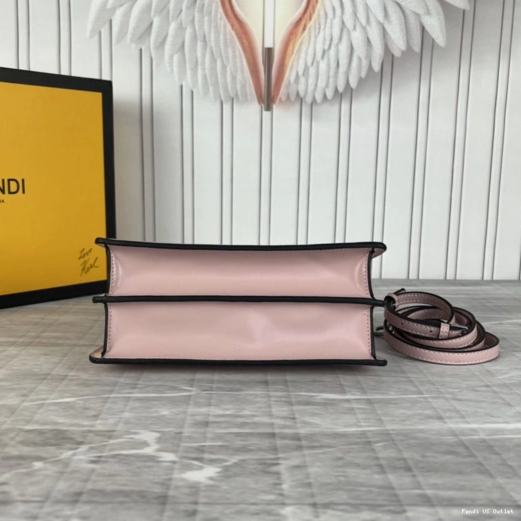 Affordable HOT Leather Peekaboo Bag Cherry Mini In Calf Fendi Cut 0724
